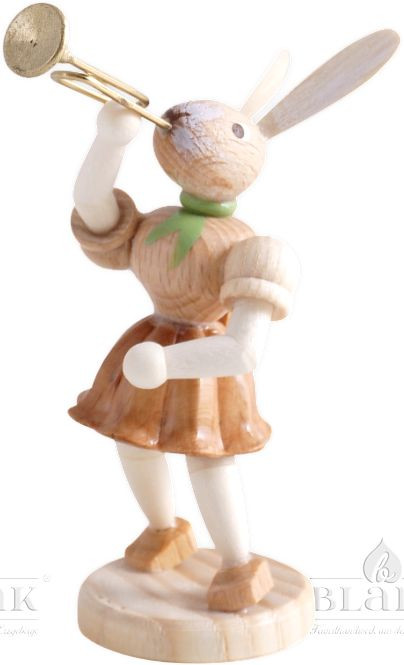 Blank Osterhase mit Trompete, natur