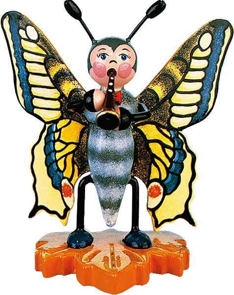 Hubrig Volkskunst Käfer - Schmetterling Schwalbenschwanz - Flöte