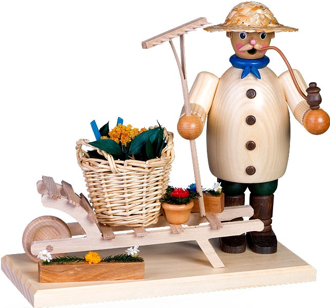 Krauß Räuchermann Gartenfreund mit Karre