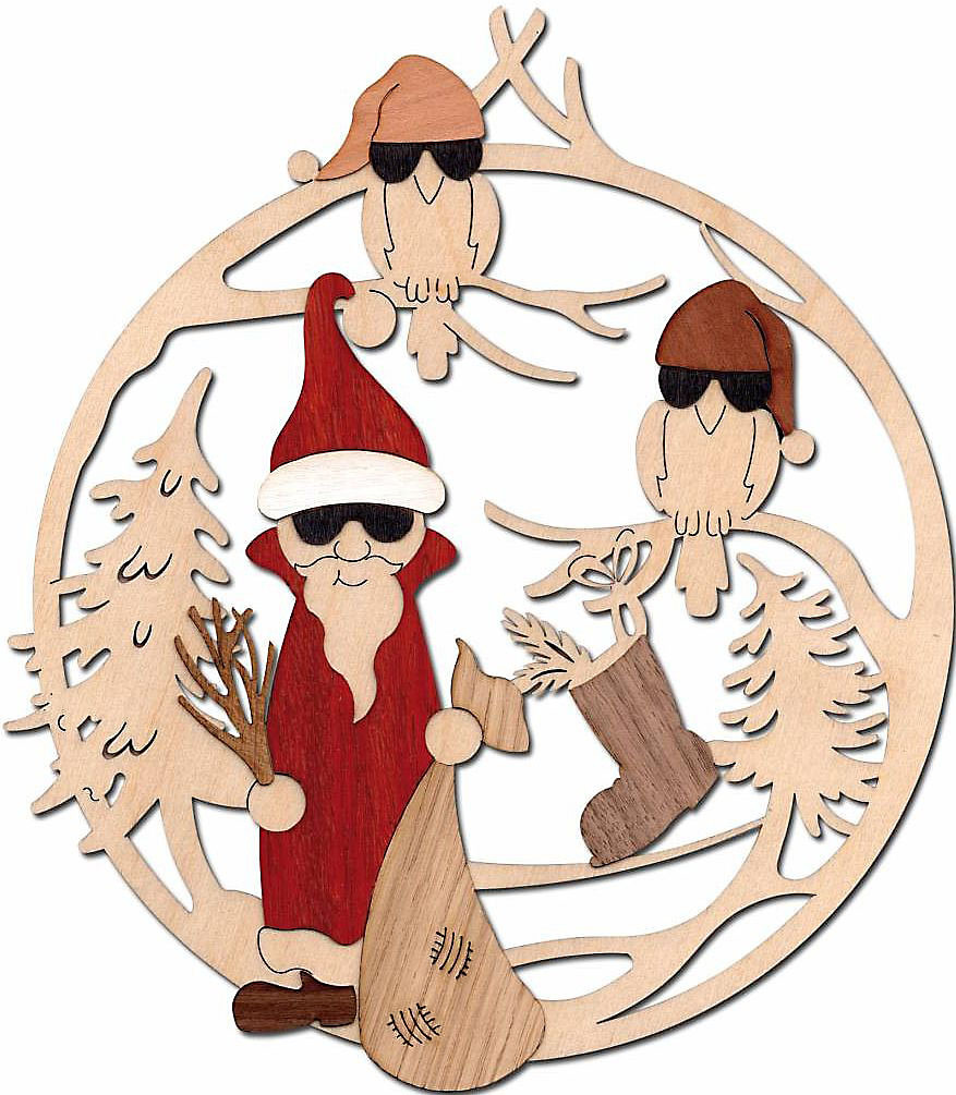 Drechslerei Kuhnert Fensterbild Nikolaus mit Brille