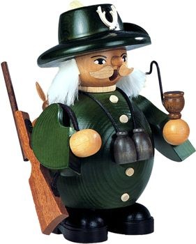 Kleinkunst Müller Räuchermann Förster, grün, klein