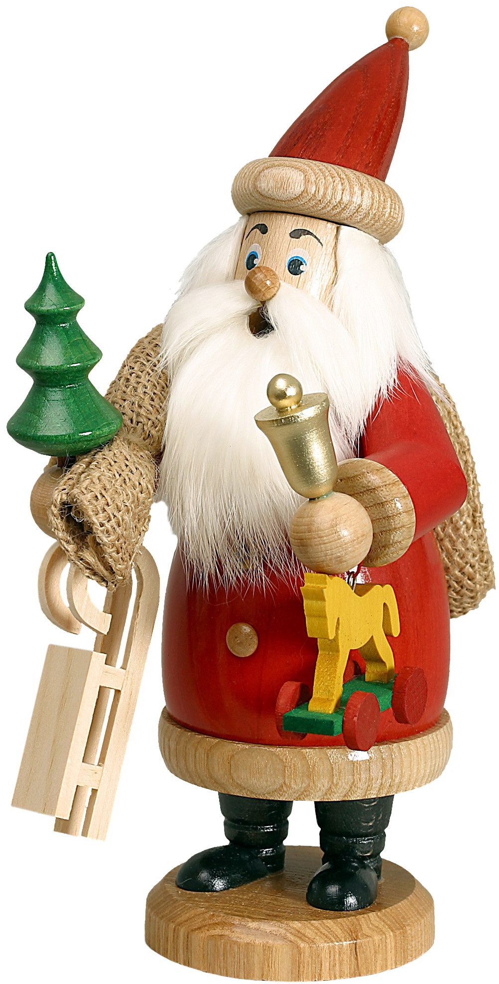 Drechselwerkstatt Uhlig Weihnachtsmann mit Geschenken, rot