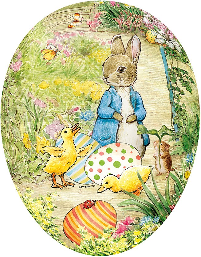 Nestler Osterei Hase mit Küken, 15 cm