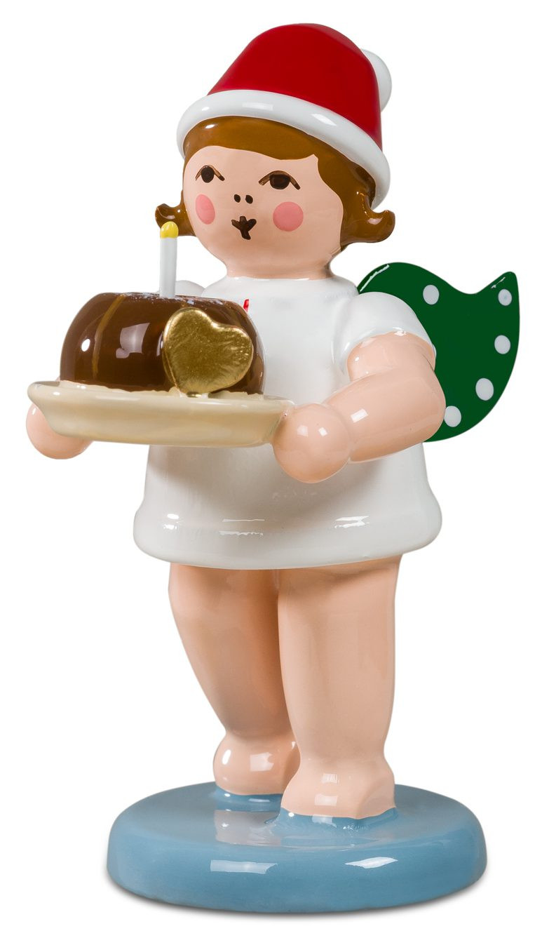 Ellmann Bäckerengel mit Kuchen, mit Mütze