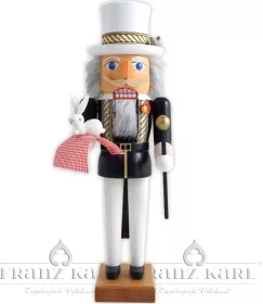 Blank Nussknacker Zauberer mit Hase - 36 cm