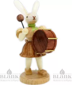 Blank Osterhase mit Pauke, natur
