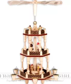 Blank Pyramide Christi Geburt, 2 Etagen, natur