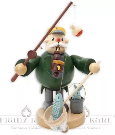 Blank Räuchermann Pfeifenraucher - Angler, 19 cm, farbig