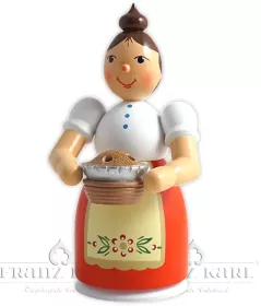 Blank Rauchfrau mit Schürze und Kuchen - 17 cm, farbig