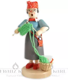 Blank Rauchfrau Omi - 22 cm, farbig