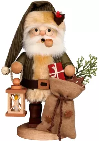 Christian Ulbricht Räuchermann Weihnachtsmann, grün, mit Laterne