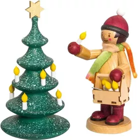 Drechslerei Kuhnert Holzfigur Mäxchen mit Lichterbaum