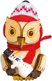 Drechslerei Kuhnert Mini-Eule mit Schneemann