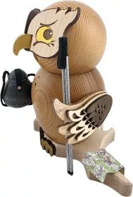 Drechslerei Kuhnert Räucherfigur Eule Wanderer