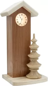 Drechslerei Wagner Turmuhr, beleuchtet