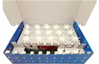 Herrnhuter Miniatur-Sternenkette 15 Sterne weiß - LED