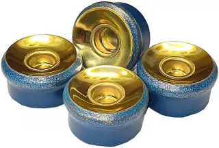 Hubrig Volkskunst Teelichteinsatz blau/gold - 4er Set