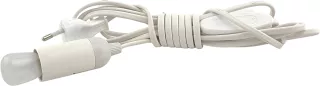 Kabel mit Stecker- Schalter- Fassung und Glühlampe