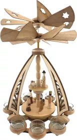 Drechslerei Kuhnert Doppelpyramide Bogen mit Weihnachtskrippe