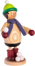 Drechslerei Kuhnert Holzfigur Mäxchen mit Schneeball