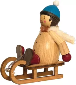 Drechslerei Kuhnert Holzfigur Mäxchen - Schlittenfahrer