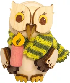 Drechslerei Kuhnert Mini-Eule mit Kerze