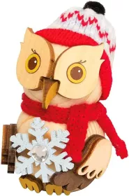 Drechslerei Kuhnert Mini-Eule mit Schneekristall