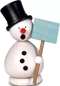 KWO Räuchermann Schneemann Günter, weiß