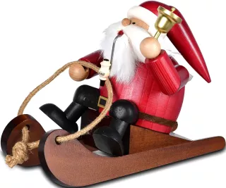KWO Räuchermann Santa Claus mit Schlitten - Die Dicken