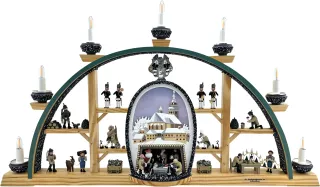 Manufaktur Klaus Kolbe Schwibbogen Schneeberg St. Wolfgang, braunes Bild