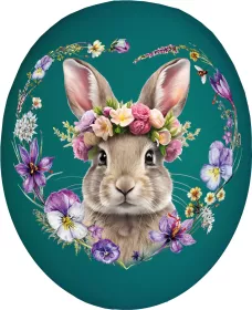 Nestler Osterei Floral Couture - Hase mit Blumenkranz 