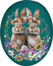 Nestler Osterei Floral Couture - Hasenpärchen 