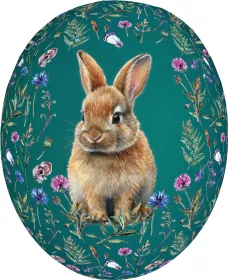 Nestler Osterei Floral Couture -  Hase mit Blumenstreu