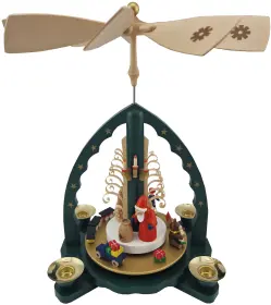Richard Glässer Weihnachtspyramide, Weihnachtsmann, grün