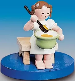 Richard Glässer Bäckerengel mit Teigschüssel, farbig