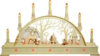 Holger Seidel Schwibbogen Winterlandschaft mit Haus 63cm