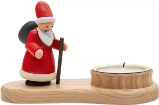 Spielwarenmacher Günther Kerzenhalter Weihnachtsmann - bunt, für Teelicht