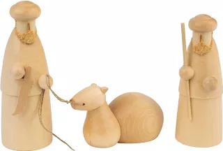Seiffener Volkskunst Schalling Krippenfiguren Karawane natur 12cm 3-teilig