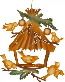 Taulin Fensterbild Weihnachten Vogelfütterung, farbig