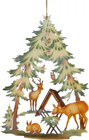Taulin Fensterbild Weihnachten Wildfütterung, farbig