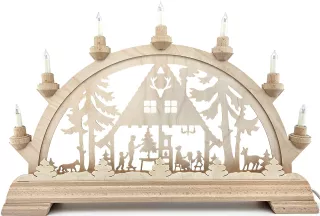 Taulin Schwibbogen Waldhaus 55 cm mit Vorbeleuchtung