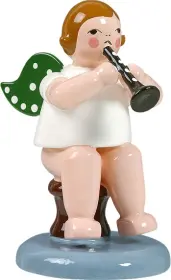 Ellmann Engel mit Flöte, sitzend - 6,5 cm