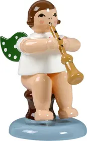 Ellmann Engel mit Schalmei, sitzend - 6,5 cm