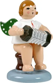 Ellmann Engel mit Konzertina, sitzend - 6,5 cm